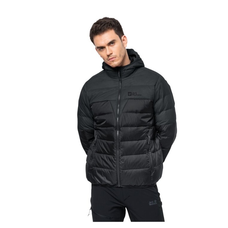Jack Wolfskin Winter-Daunenjacke DNA Tundra Hoody mit Kapuze (sehr warm, winddicht) phantomgrau Herren